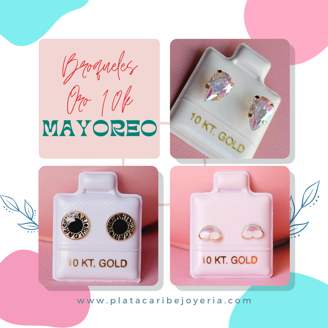 Mayoreo Broqueles Oro 10k