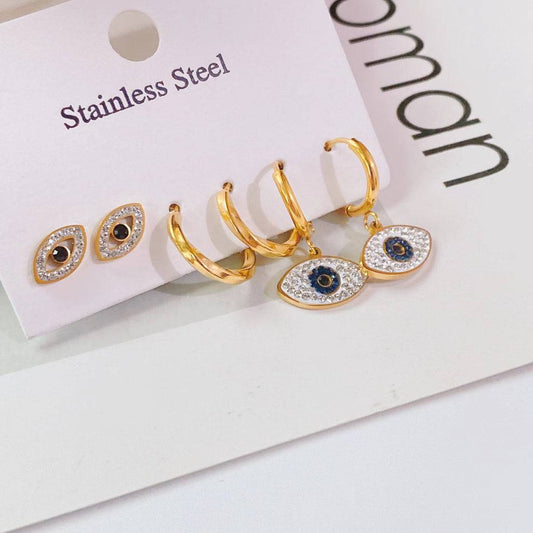 Set de Aretes Ojo Turco