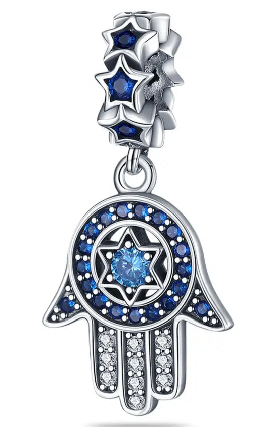 Dije Colgante Hamsa Estrellas